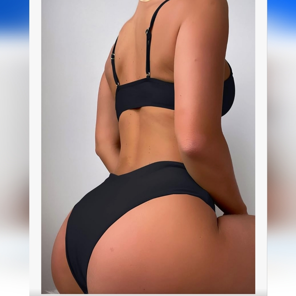 🕶 SUMMER SALE 🕶Elegant Black Bikini Set New Never Worn - Picture 5 of 6